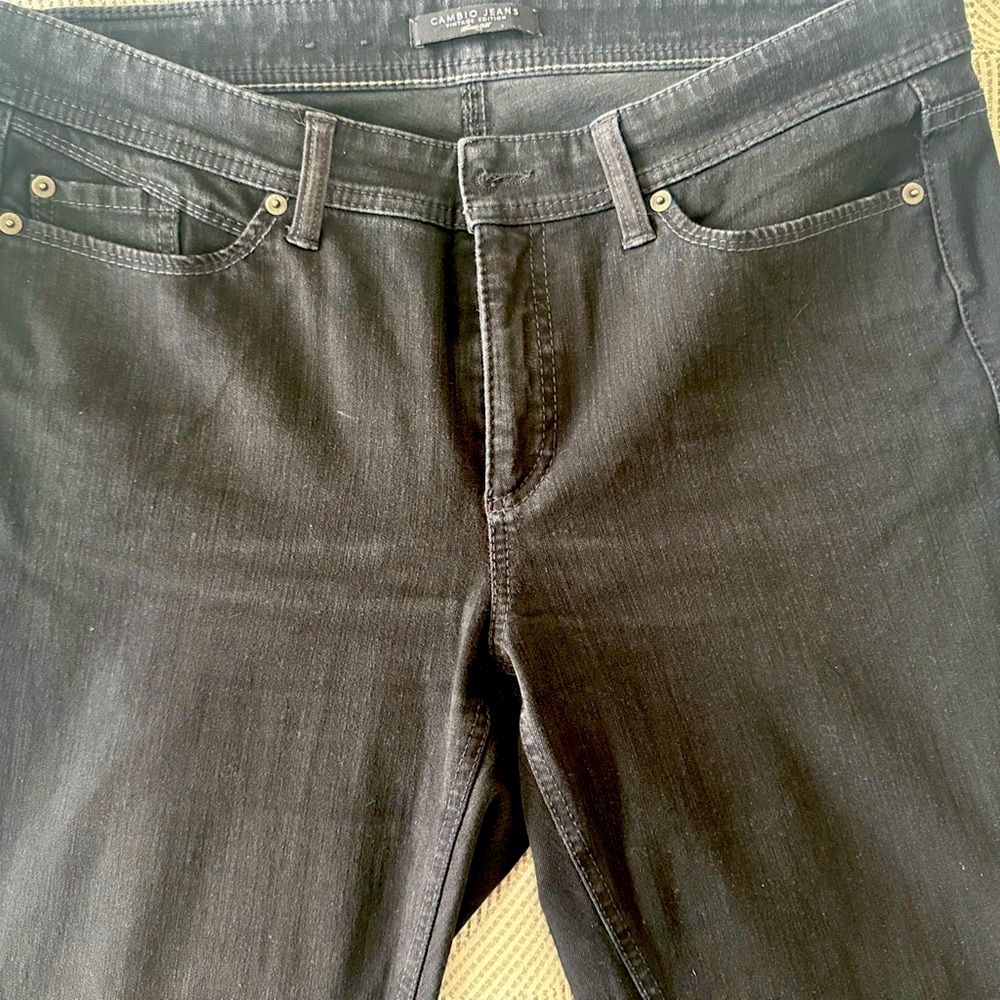 Cambio black stretch straight leg denim